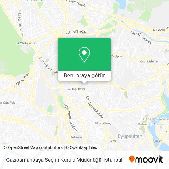 Gaziosmanpaşa Seçim Kurulu Müdürlüğü harita