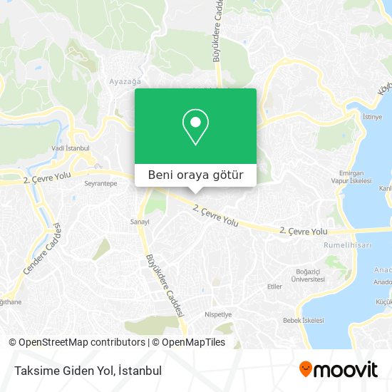Taksime Giden Yol harita