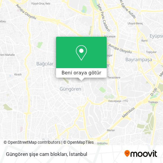 Güngören şişe cam blokları harita