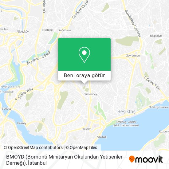 BMOYD (Bomonti Mıhitaryan Okulundan Yetişenler Derneği) harita