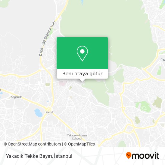 Yakacık Tekke Bayırı harita
