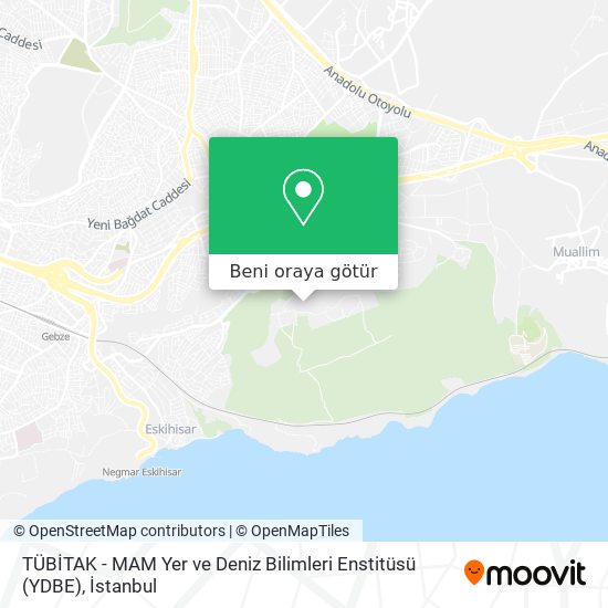 TÜBİTAK - MAM Yer ve Deniz Bilimleri Enstitüsü (YDBE) harita
