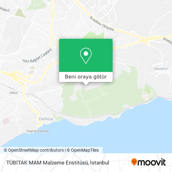 TÜBİTAK MAM Malzeme Enstitüsü harita
