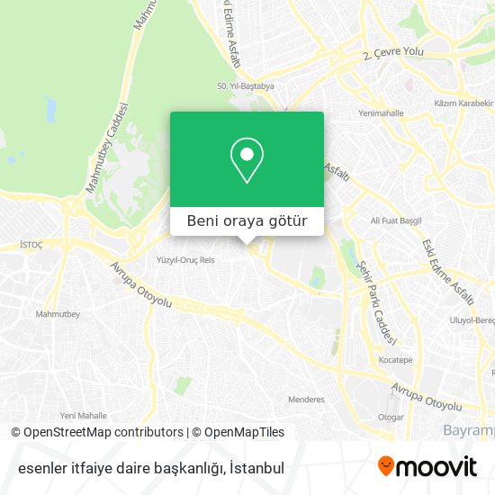 esenler itfaiye daire başkanlığı harita