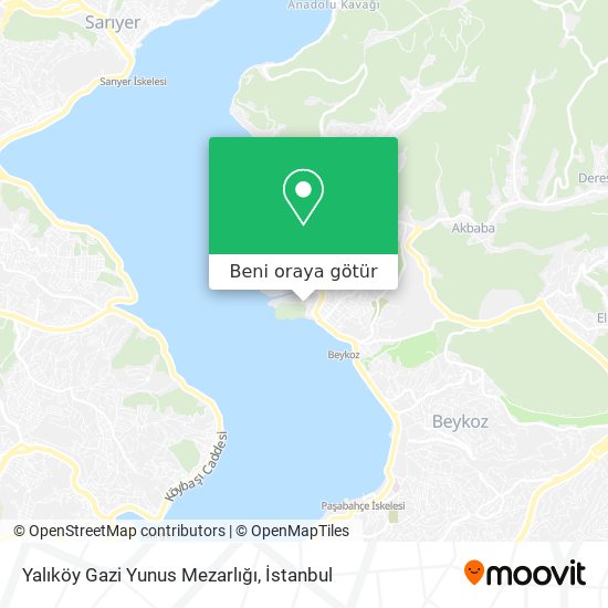 Yalıköy Gazi Yunus Mezarlığı harita