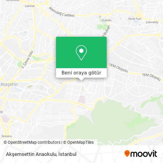 Akşemsettin Anaokulu harita