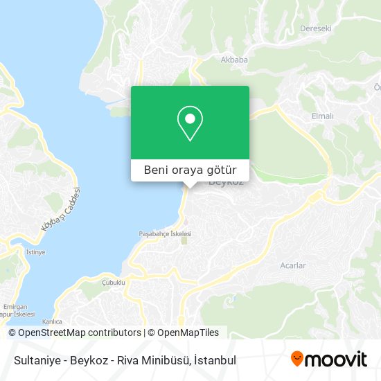 Sultaniye - Beykoz - Riva Minibüsü harita