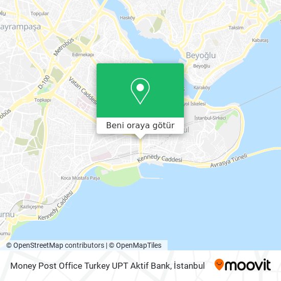 Money Post Office Turkey UPT Aktif Bank harita