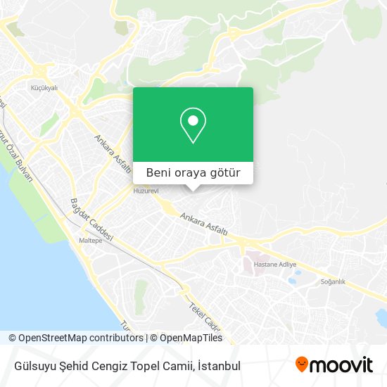 Gülsuyu Şehid Cengiz Topel Camii harita