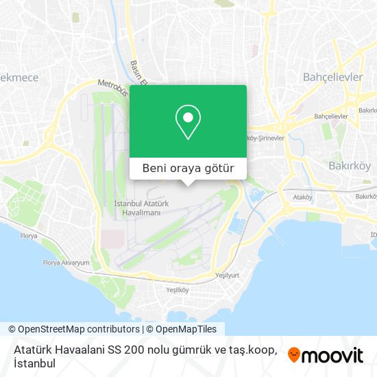 Atatürk Havaalani SS 200 nolu gümrük ve taş.koop harita