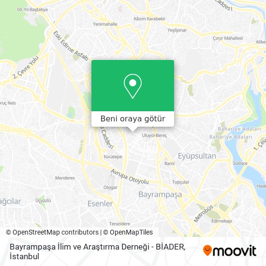 Bayrampaşa İlim ve Araştırma Derneği - BİADER harita