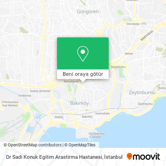 Dr Sadi Konuk Egitim Arastirma Hastanesi harita