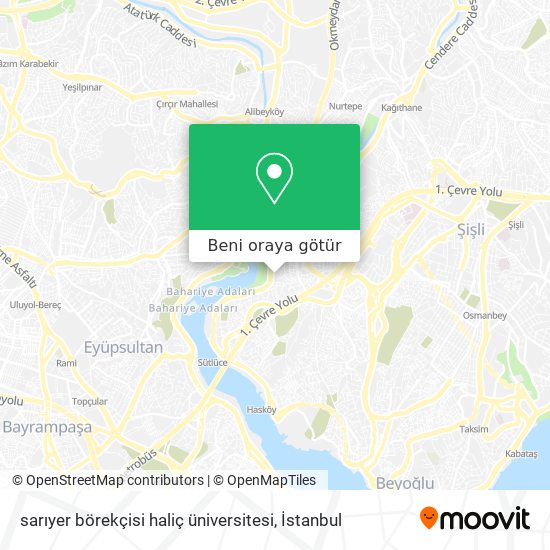 sarıyer börekçisi haliç üniversitesi harita