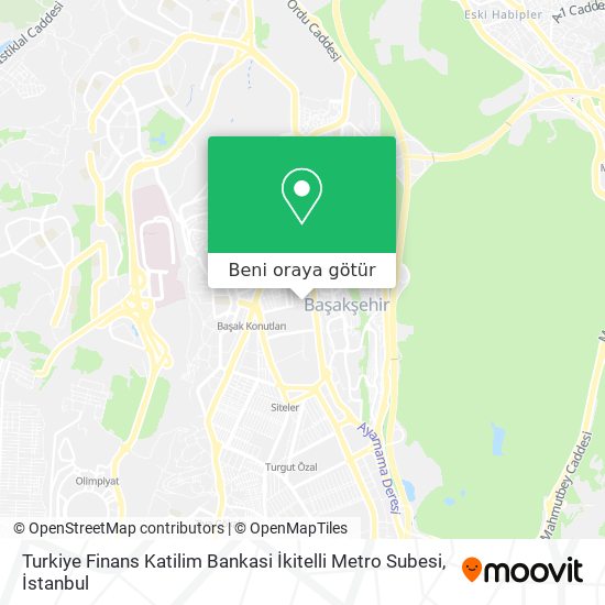 Turkiye Finans Katilim Bankasi İkitelli Metro Subesi harita