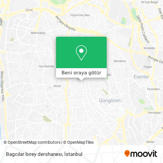 Bagcılar bırey dershanesı harita