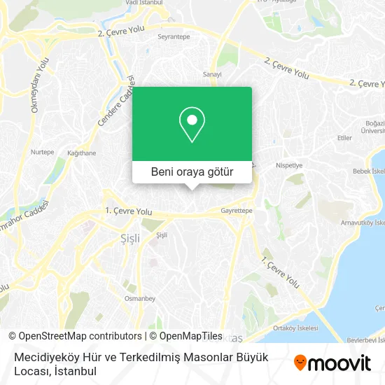 Mecidiyeköy Hür ve Terkedilmiş Masonlar Büyük Locası harita