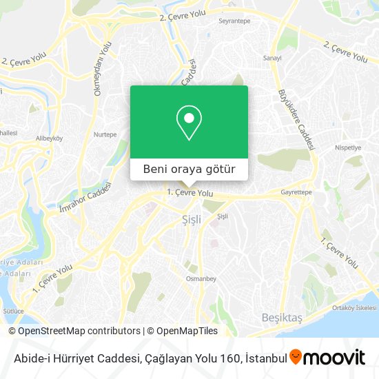 Abide-i Hürriyet Caddesi, Çağlayan Yolu 160 harita