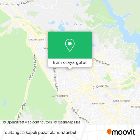 sultangazi kapalı pazar alanı harita