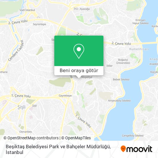 Beşiktaş Belediyesi Park ve Bahçeler Müdürlüğü harita
