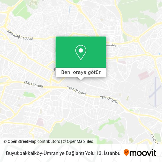 Büyükbakkalköy-Ümraniye Bağlantı Yolu 13 harita