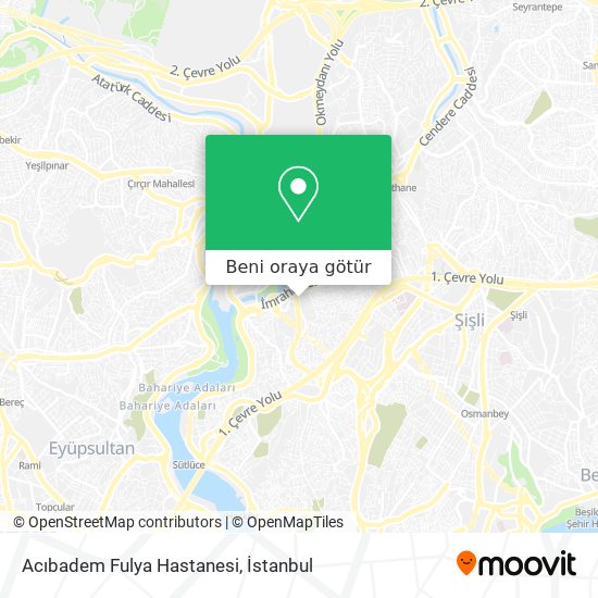 Acıbadem Fulya Hastanesi harita