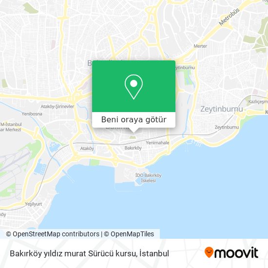Bakırköy yıldız murat Sürücü kursu harita