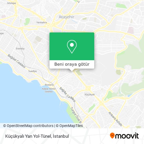 Küçükyalı Yan Yol-Tünel harita