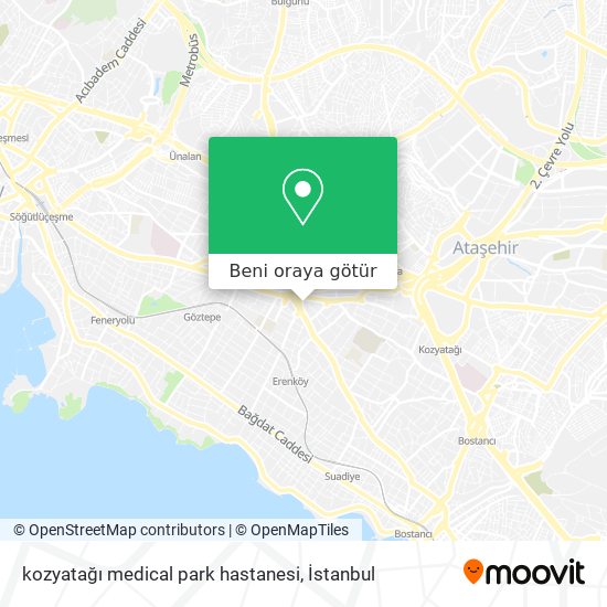 kozyatağı medical park hastanesi harita