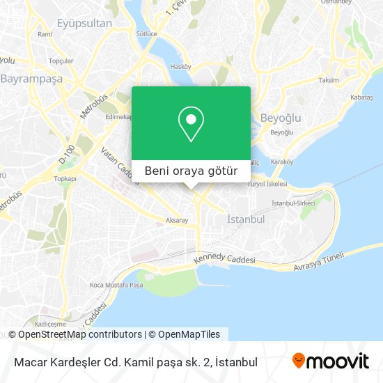Macar Kardeşler Cd. Kamil paşa sk. 2 harita