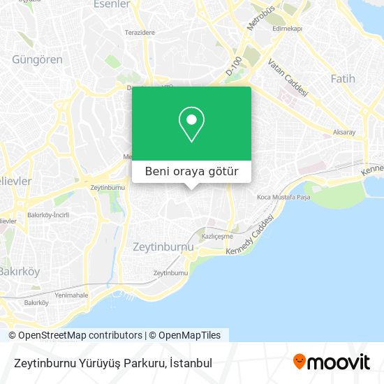 Zeytinburnu Yürüyüş Parkuru harita