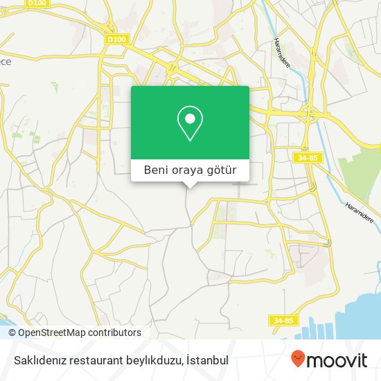 Saklıdenız restaurant beylıkduzu harita
