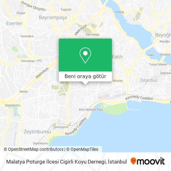 Malatya Poturge İlcesi Cigirli Koyu Dernegi harita
