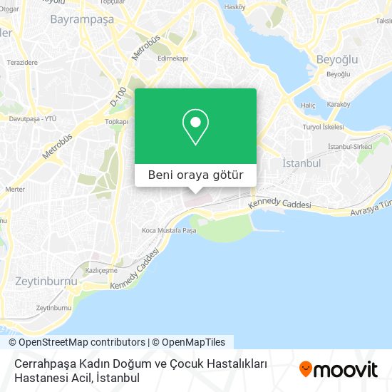 Cerrahpaşa Kadın Doğum ve Çocuk Hastalıkları Hastanesi Acil harita