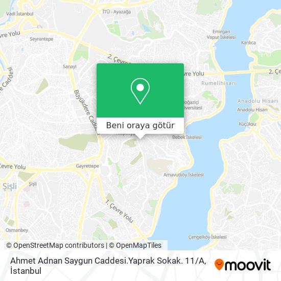 Ahmet Adnan Saygun Caddesi.Yaprak Sokak. 11 / A harita