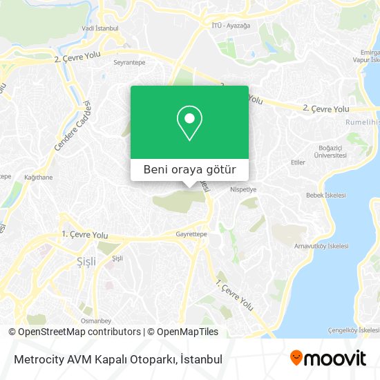 Metrocity AVM Kapalı Otoparkı harita