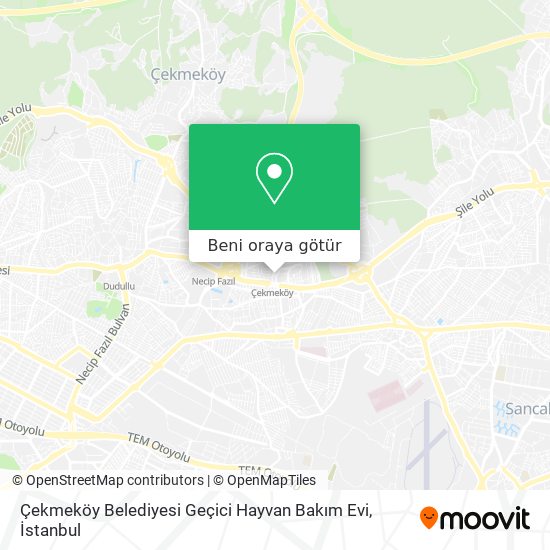 Çekmeköy Belediyesi Geçici Hayvan Bakım Evi harita