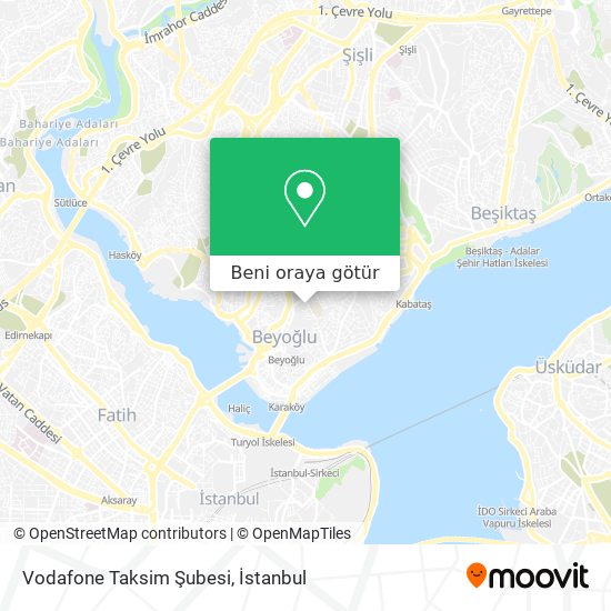Vodafone Taksim Şubesi harita