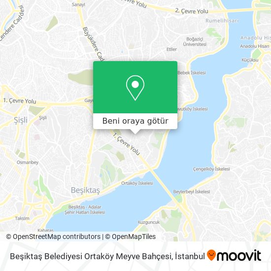 Beşiktaş Belediyesi Ortaköy Meyve Bahçesi harita