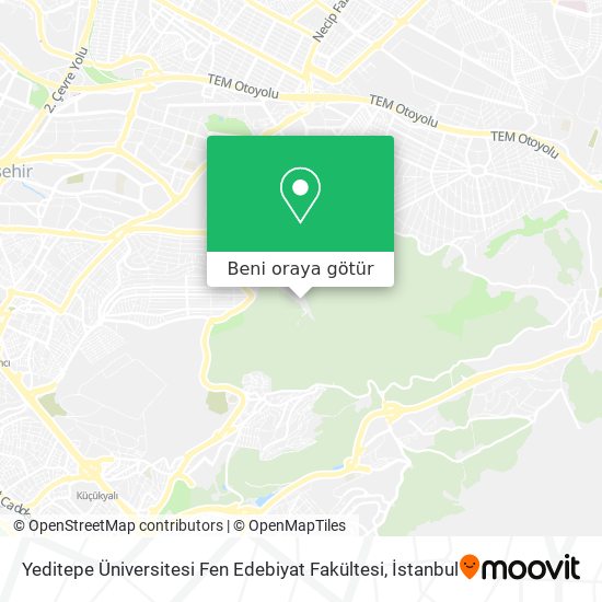 Yeditepe Üniversitesi Fen Edebiyat Fakültesi harita