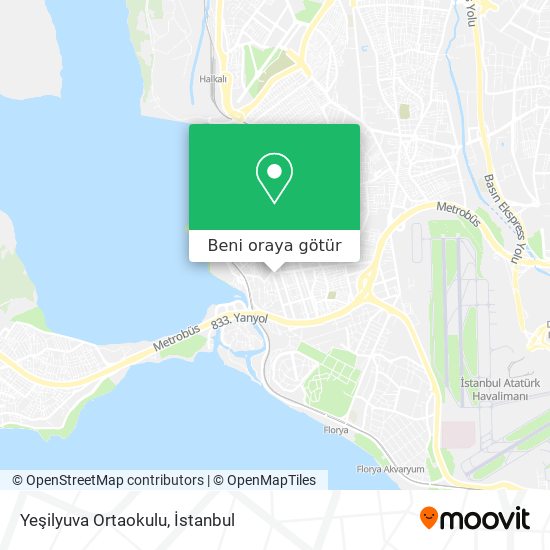 Yeşilyuva Ortaokulu harita