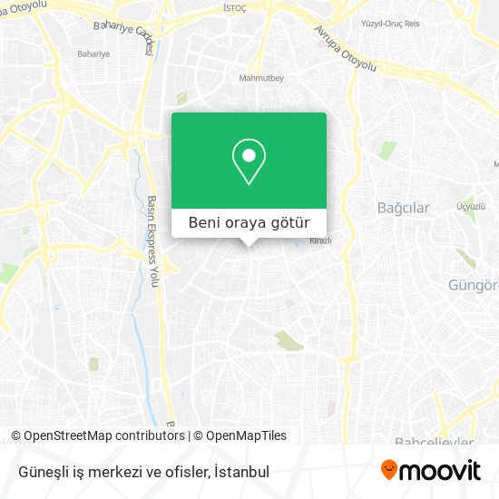 Güneşli iş merkezi ve ofisler harita