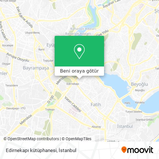 Edirnekapı kütüphanesi harita