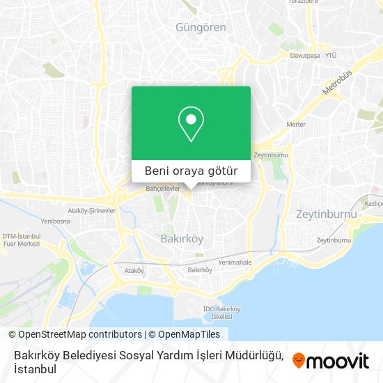 Bakırköy Belediyesi Sosyal Yardım İşleri Müdürlüğü harita