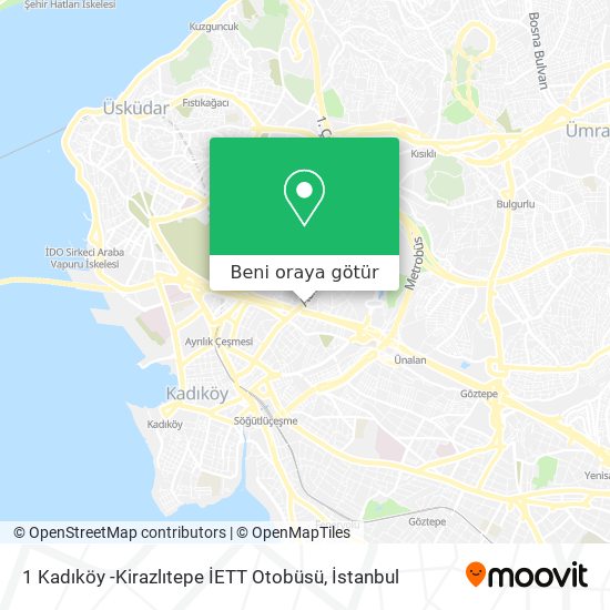 1 Kadıköy -Kirazlıtepe İETT Otobüsü harita