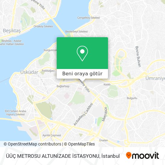 ÜÜÇ METROSU ALTUNİZADE İSTASYONU harita