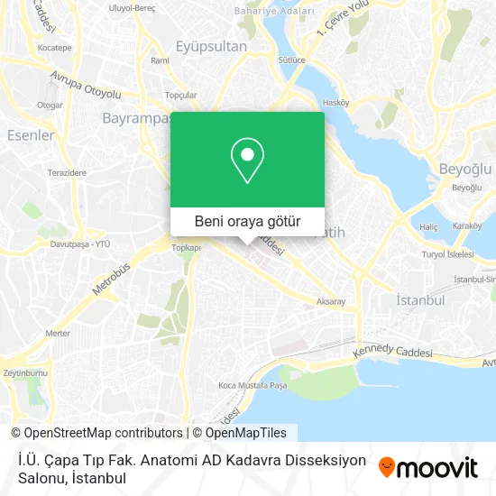 İ.Ü. Çapa Tıp Fak. Anatomi AD Kadavra Disseksiyon Salonu harita