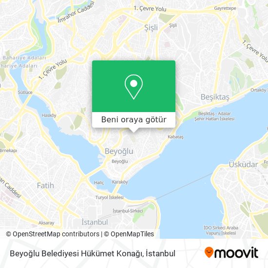 Beyoğlu Belediyesi Hükümet Konağı harita