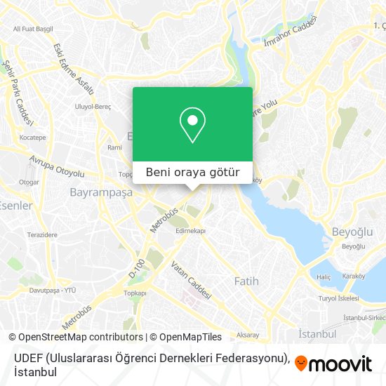 UDEF (Uluslararası Öğrenci Dernekleri Federasyonu) harita