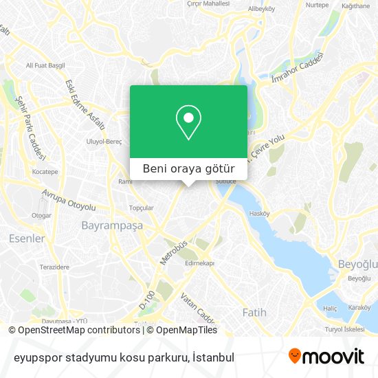 eyupspor stadyumu kosu parkuru harita