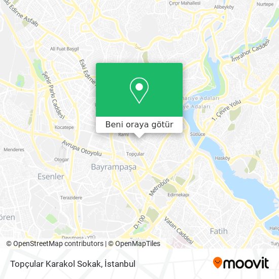 Topçular Karakol Sokak harita